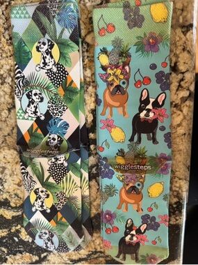Wigglesteps Adult Shoe Size 5.5-9.5 Dalmatian & French Bulldog Socks 2 Pair NIB